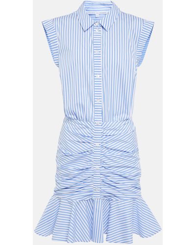 Veronica Beard Cotton Striped Shirt Dress - Blue