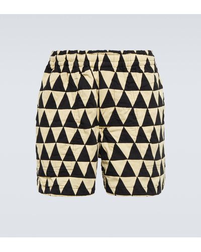 Bode Thousand Pyramid Cotton Shorts - Black