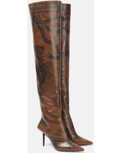 Jimmy Choo X Jean Paul Gaultier Over-the-knee Boots 90 - Brown