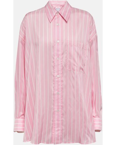 Bottega Veneta Striped Silk Shirt - Pink