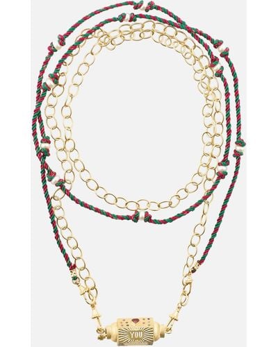 Marie Lichtenberg 14kt Gold Locket Necklace With Sapphires - Metallic