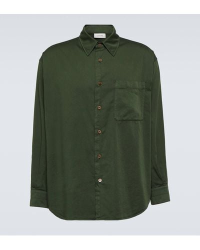 Lemaire Cotton-satin Blend Shirt - Green