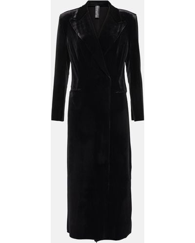 Norma Kamali Velvet Coat - Black