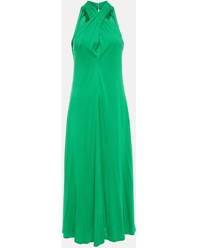 Polo Ralph Lauren Halterneck Flared Midi Dress - Green