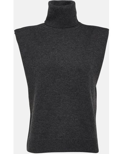 Frankie Shop Nadia Turtleneck Wool Sweater Vest - Black