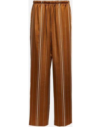Vince High-rise Striped Pants - Brown