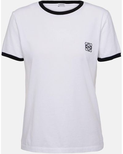 Loewe Anagram-embroidered Cotton-jersey T-shirt - White