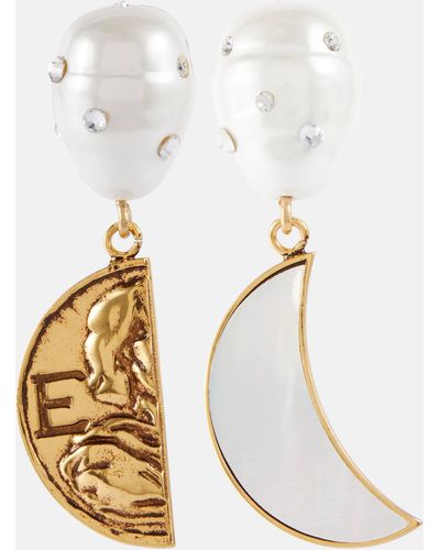 Erdem Faux Pearl Drop Earrings - Metallic