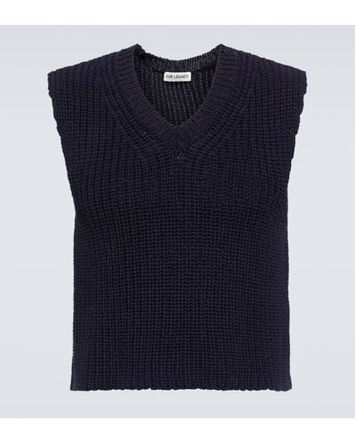 Our Legacy Intact Ribbed-knit Cotton Sweater Vest - Blue
