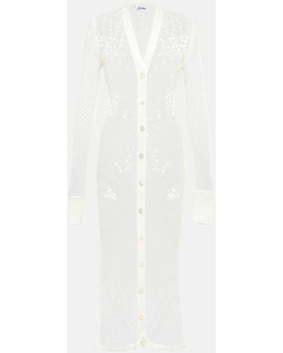Jean Paul Gaultier Sequined Net Midi Dress - White