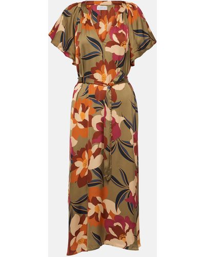 Velvet Francie Printed Satin Midi Dress - Multicolour