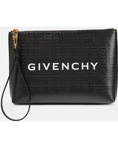 Givenchy 4g Large Coated Canvas Pouch - Black