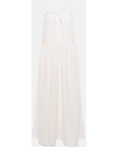 Velvet Farrah Cotton And Silk Maxi Dress - White