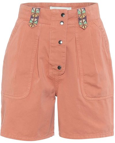 Etro High-rise Cotton Shorts - Pink