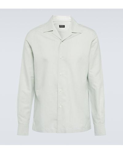Zegna Cotton, Linen And Silk Shirt - White