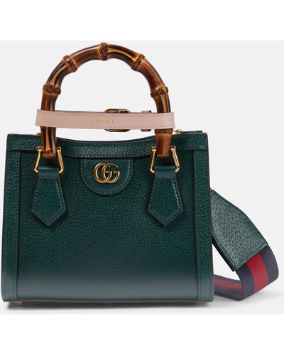 Gucci Diana Mini Leather Tote Bag - Green