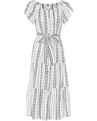 Velvet Tian Striped Cotton Midi Dress - Multicolour