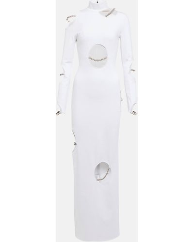 Christopher Kane Embellished Cutout Maxi Dress - White