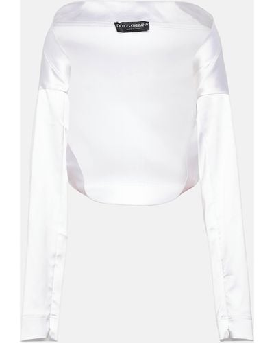 Dolce & Gabbana X Kim Satin Bolero - White