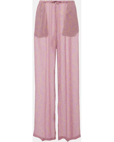 Dries Van Noten Printed Wide-leg Pants - Pink
