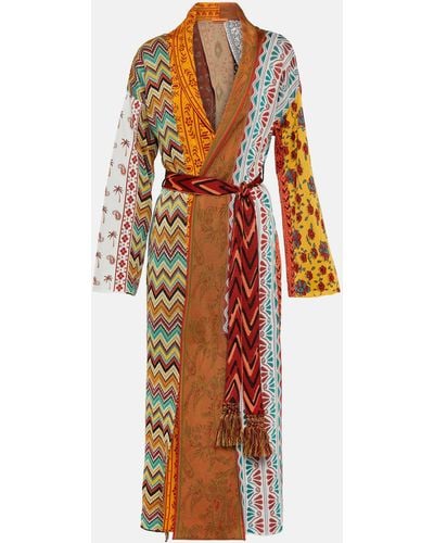 Alanui Scent Of Incense Patchwork Coat - Brown