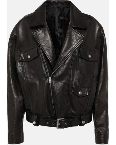 Nili Lotan Lenny Leather Biker Jacket - Black