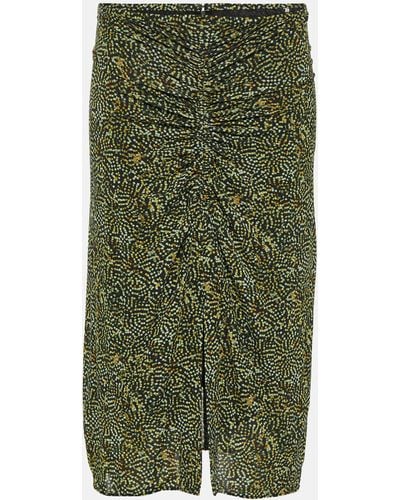 Isabel Marant Draped Jersey Midi Skirt - Green