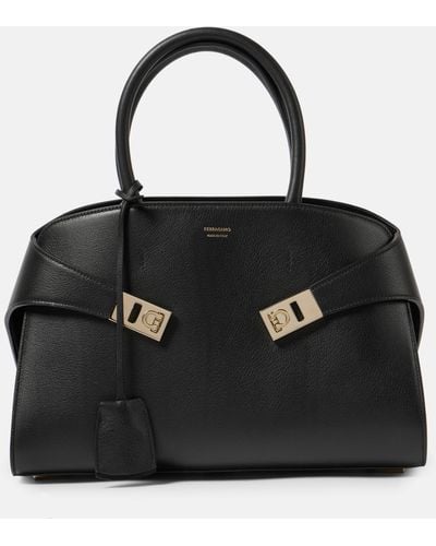 Ferragamo Hug Small Leather Handbag - Black