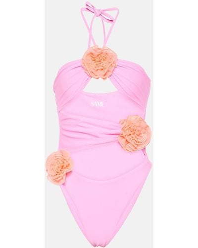 SAME Rose Cutout Swimsuit - Pink