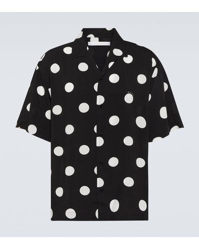 Jacquemus La Chemise Jean Polka-dot Bowling Shirt - Black