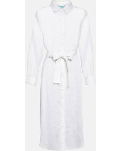 Melissa Odabash Dania Linen Shirt Dress - White