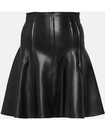 Norma Kamali Grace Faux Leather Miniskirt - Black