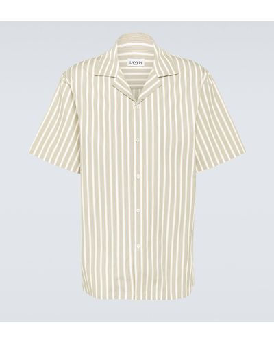 Lanvin Striped Cotton Bowling Shirt - Natural