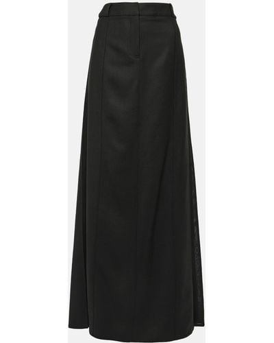 Victoria Beckham Wool-blend Maxi Skirt - Black