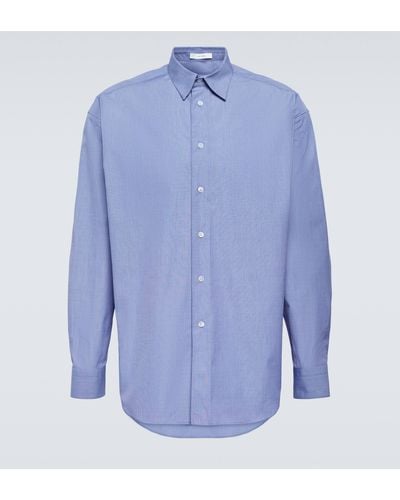 The Row Miller Cotton Oxford Shirt - Blue