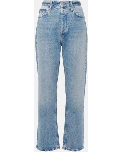 Agolde 90's Pinch Waist High-rise Straight Jeans - Blue