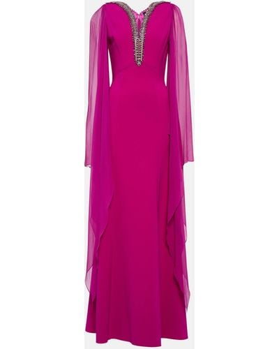 Jenny Packham Merle Embellished Crepe Gown - Pink