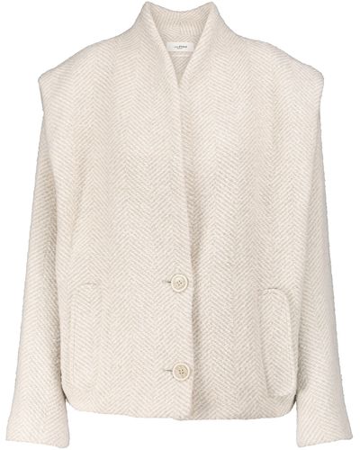 Isabel Marant Drogo Herringbone Wool-blend Jacket - Natural