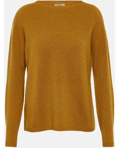 Max Mara Cashmere And Wool-blend Sweater - Yellow