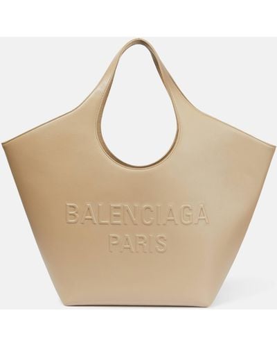 Balenciaga Mary-kate Medium Leather Tote Bag - Natural