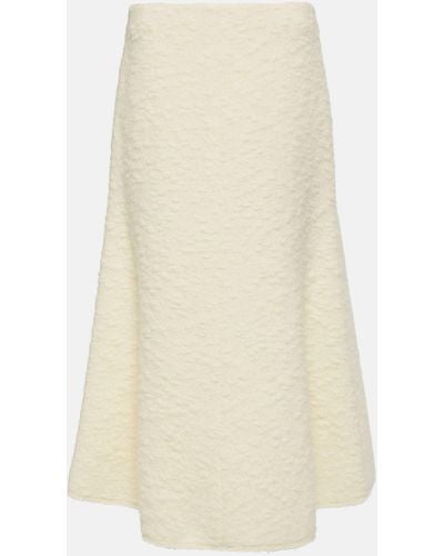 Chloé Wool-blend Midi Skirt - Natural