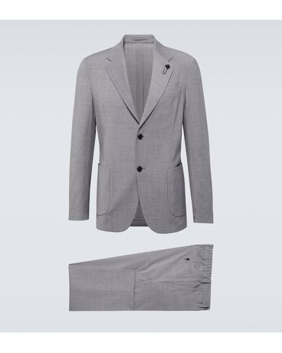 Lardini Single-breasted Wool Blend Suit - Grey