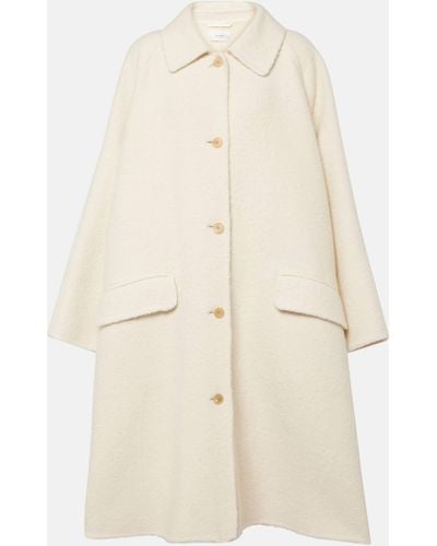 The Row Garth Oversized Cashmere And Silk Coat - Natural