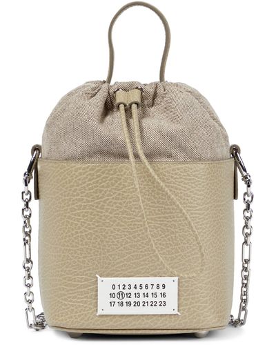 Maison Margiela 5ac Medium Leather Bucket Bag - Natural