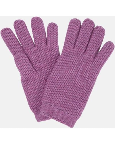 Loro Piana Crochet Cashmere Gloves - Purple