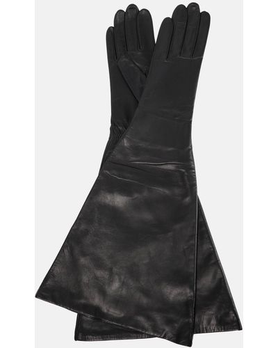 Alaïa Flared Leather Gloves - Black