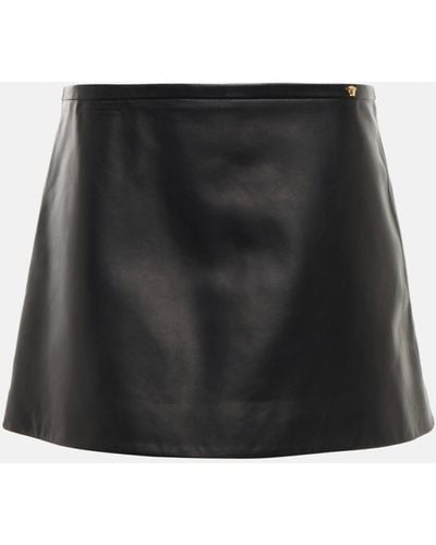 Versace Medusa Leather Miniskirt - Black