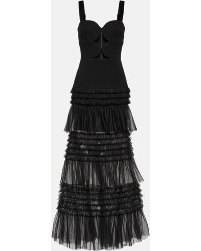 Rebecca Vallance Amelia Tulle-trimmed Gown - Black
