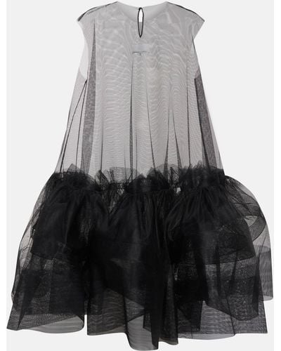 Maison Margiela Bow-detail Tulle Midi Dress - Black