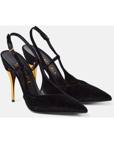 Gucci Velvet Pumps - Black